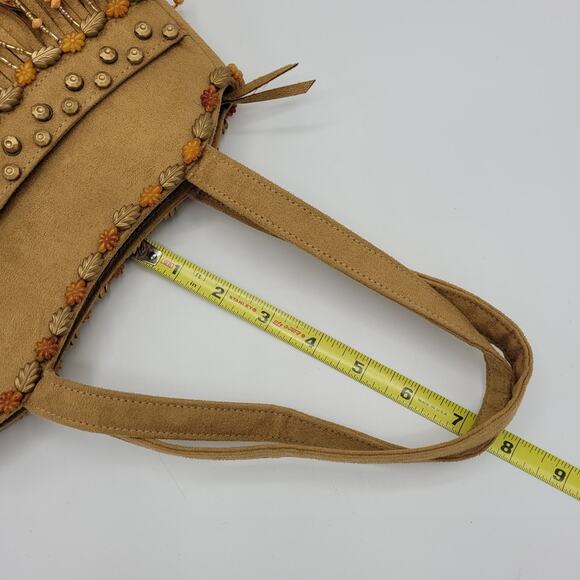 Vintage Elcanti Accessories Boho Beaded Festival Fringe Faux Suede Shoulder Bag - Picture 14 of 16